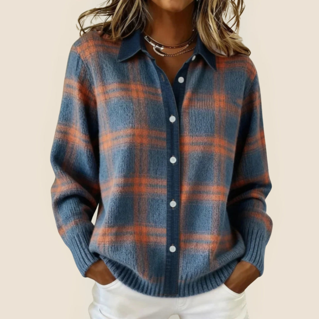 Mara - Geruite Blousetrui